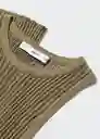 Top Carrera Khaki Talla L Mujer Mango