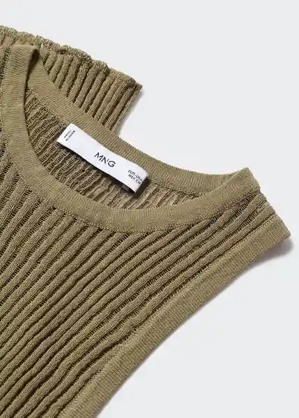 Top Carrera Khaki Talla L Mujer Mango