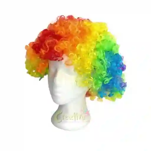 Peluca Afro Payaso Multicolor - El Tio -