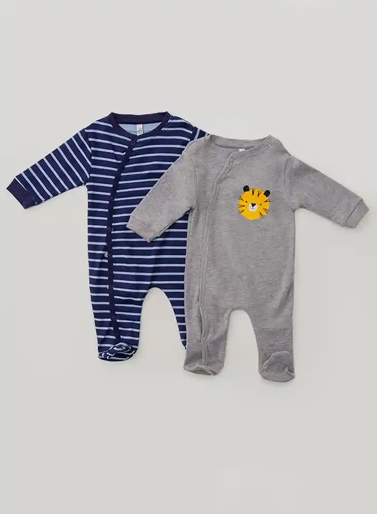 Pijama Manga Larga Nino X 2 12/18mese - Gris