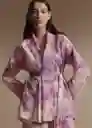 Kimono Caftan Violet-A Off-White Talla M Mujer Mango