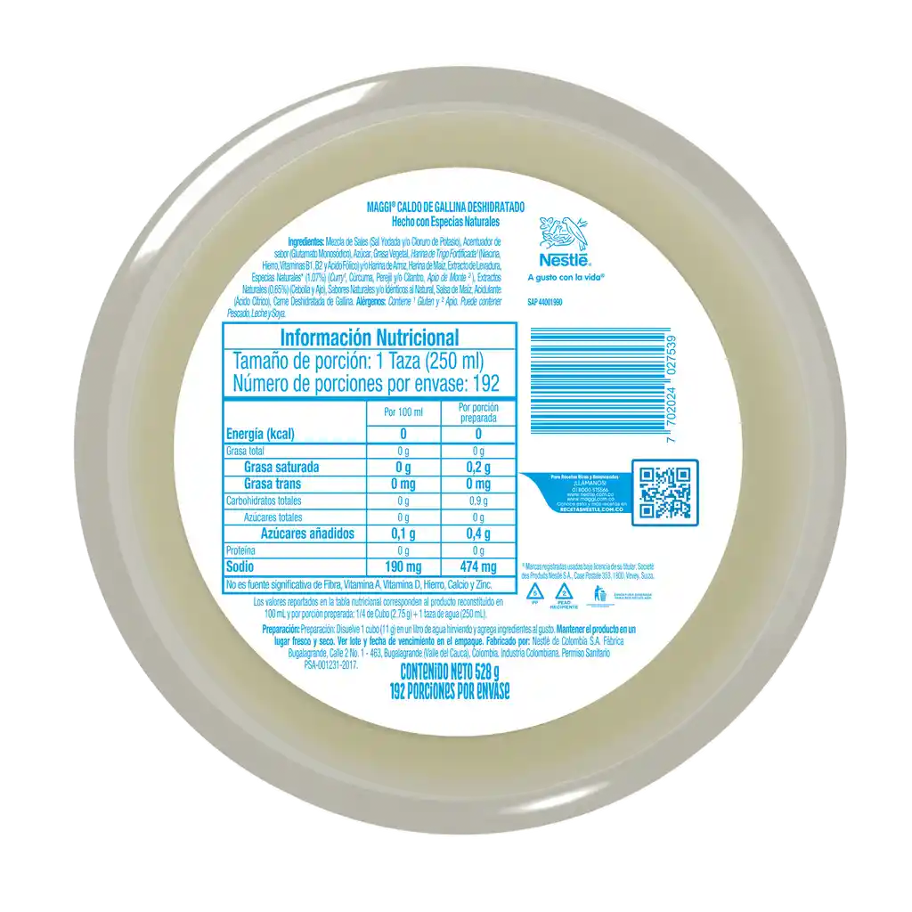 Maggi Caldo de Gallina x 12 cubos x 132g caja