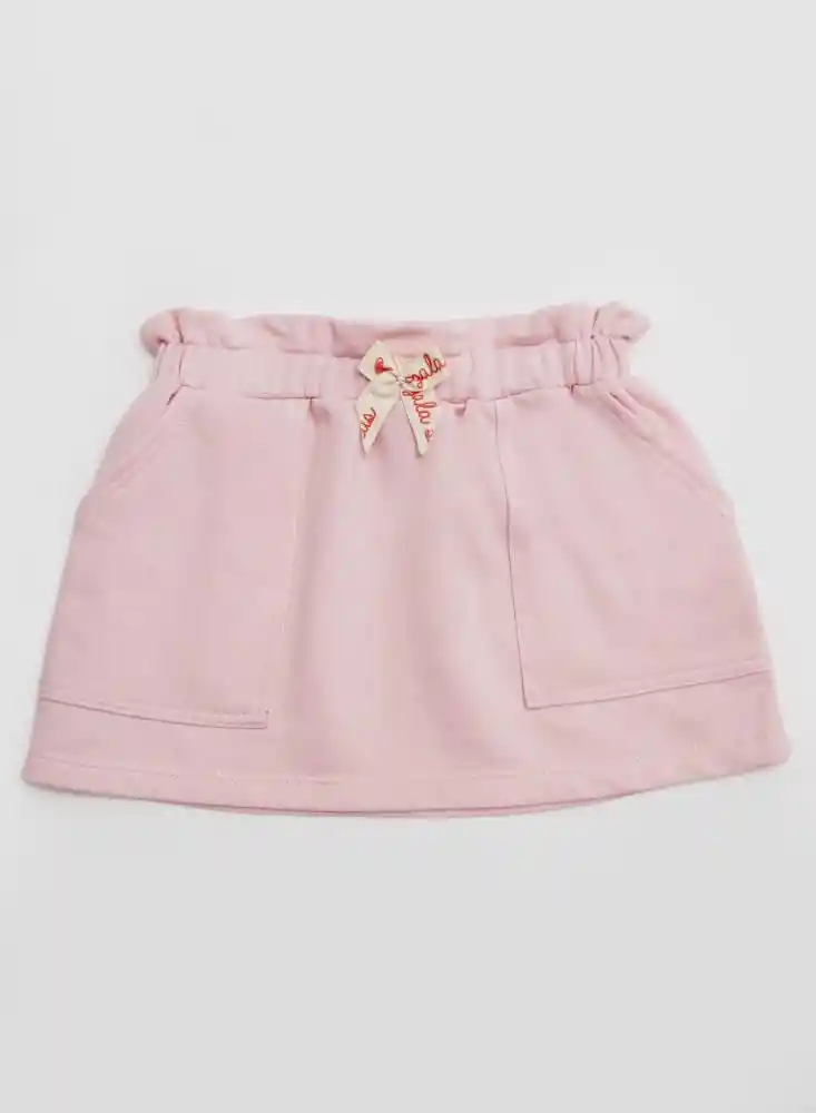 Falda Telas Varias 12/18mese - Rosado