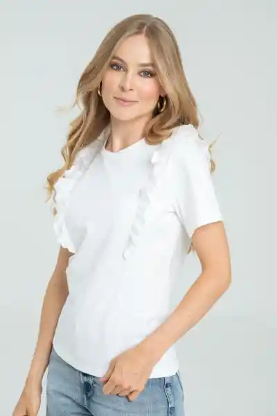 Camiseta Bolero Ojalillo Color Blanco Crudo Talla S Ragged