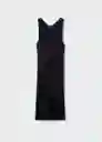 Vestido Pasi Negro Talla 18 Mujer Mango