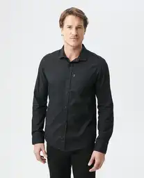 Camisa Carbon M/l Negro Sombrío Ultraoscuro Talla S Hombre Chevignon