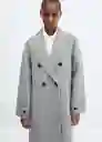 Abrigo Gauguin Gris Talla 18 Mujer Mango