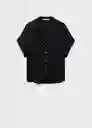 Camisa Sassa Negro Talla M Mujer Mango