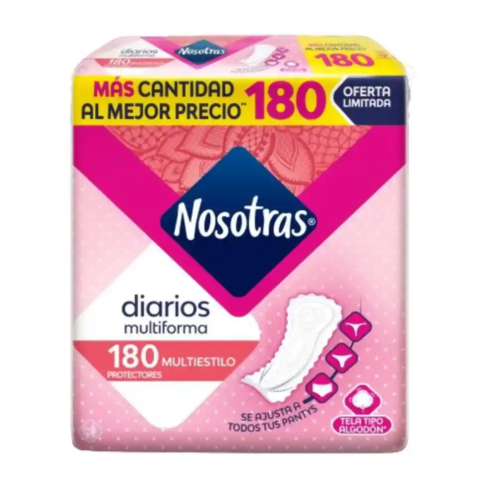 Protectores Nosotras Diarios Multiestilo (180 Und)
