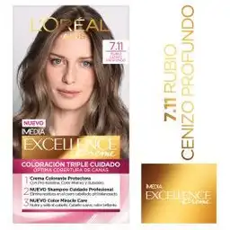 Loreal Paris-Excellence Tinte Permanente para Cabello Tono 7.11 Rubio Cenizo Profundo