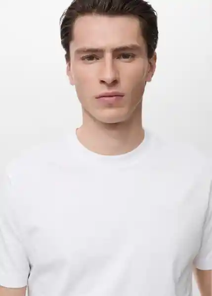 Camiseta Cherlo Blanco Talla S Hombre Mango