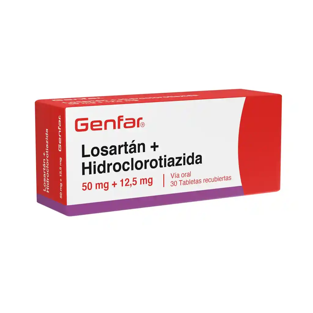 Losartan + Hidroclorotiazida 50/12.5 Mg X L