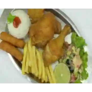 Bandeja con Pollo Frito