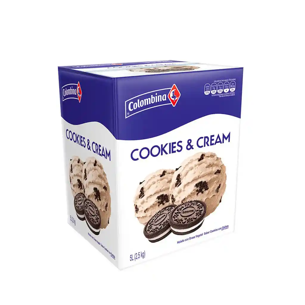 Colombina Helados Helado Cookies & Cream 5L