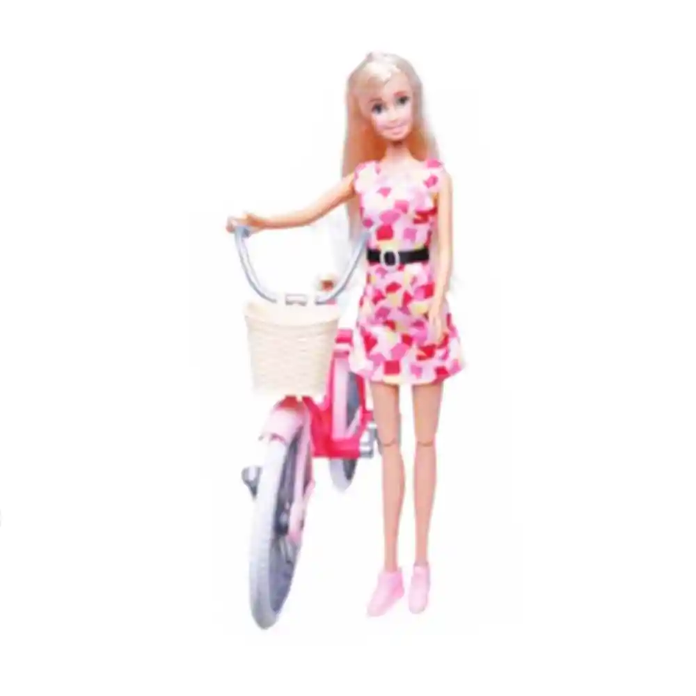 Muñeca Fashion Doll Con Bicicleta