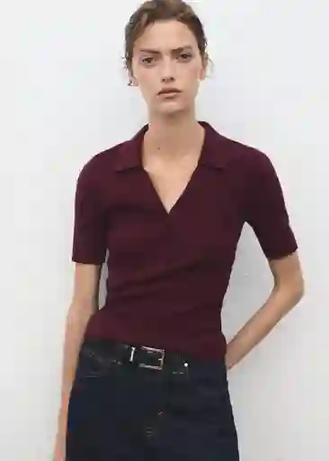 Saco Jersey Polita Vino Talla XS Mujer Mango