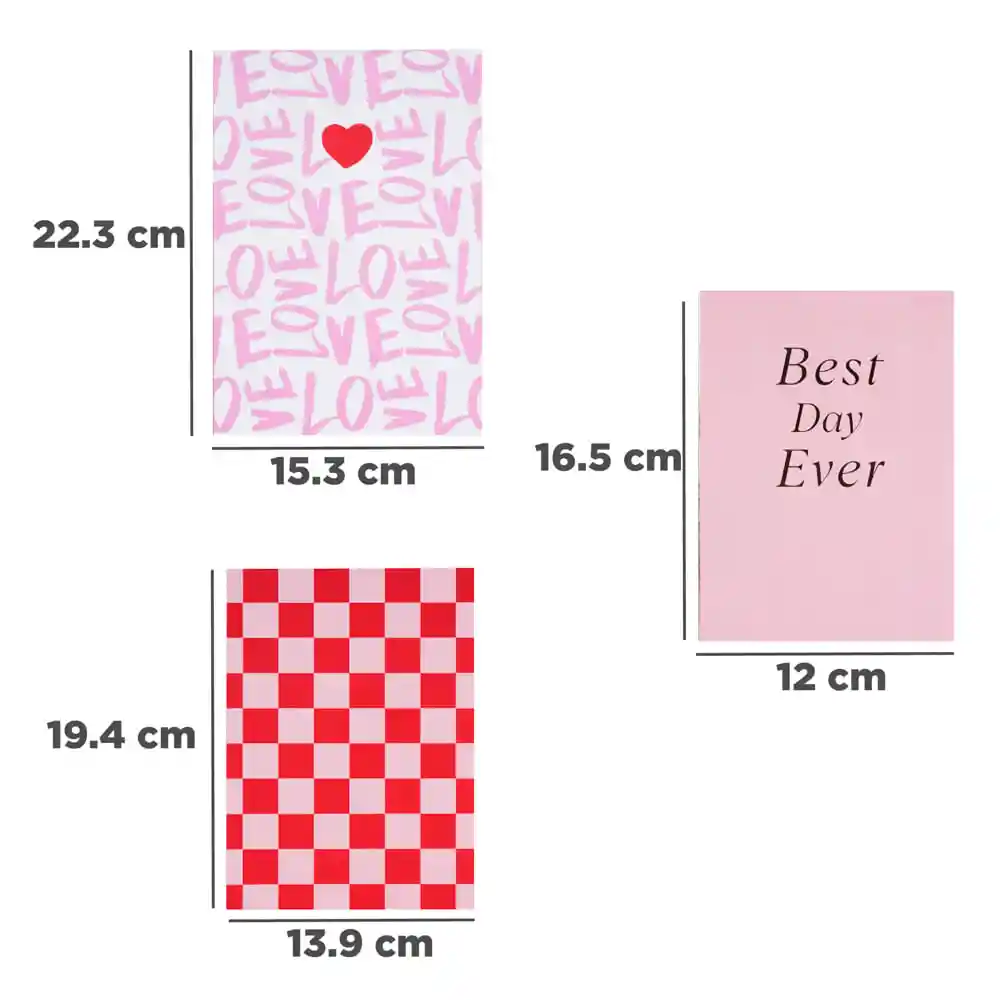 Set Cuadernos de San Valentín Miniso