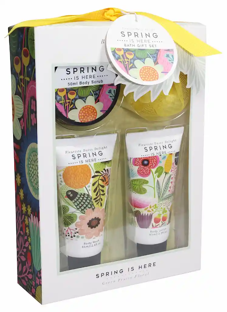 Spa Luxury Kit Spring body scrub esponja y crema de manos