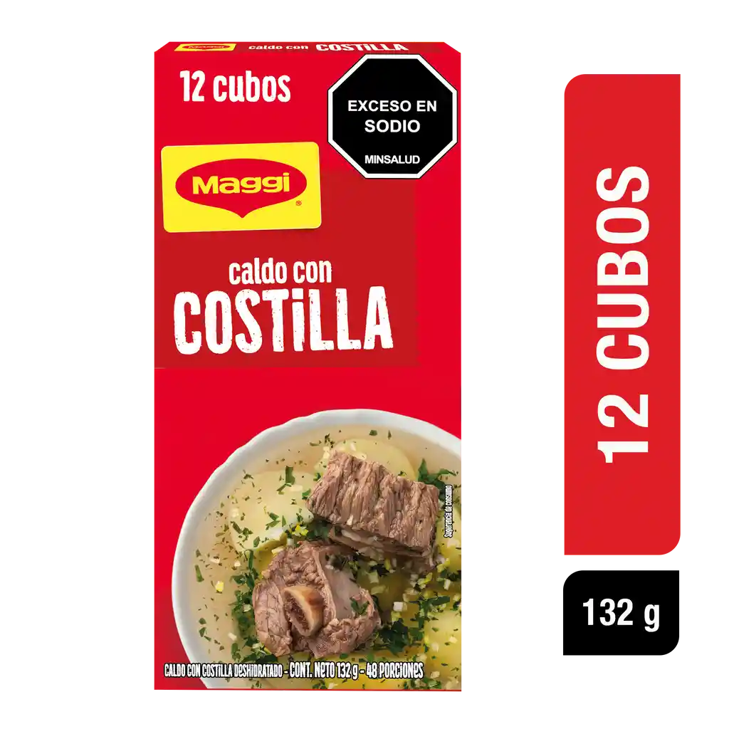 Caldo con Costilla MAGGI x 12 cubos x 132g