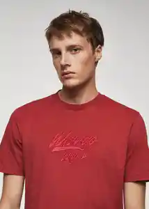 Camiseta Logohe-H Rojo Talla L Hombre Mango