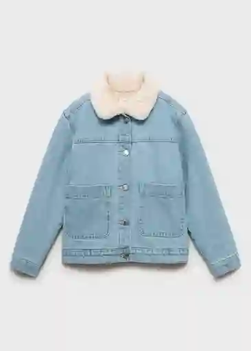 Chaqueta Cazadora Lisa Tejano Claro Talla 10 Niña Mango