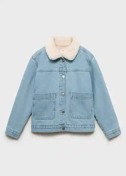 Chaqueta Cazadora Lisa Tejano Claro Talla 10 Niña Mango