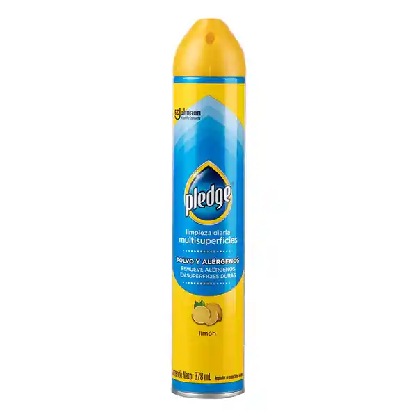 Limpiador Multisuperficies en Aerosol Pledge Limón 378 ml