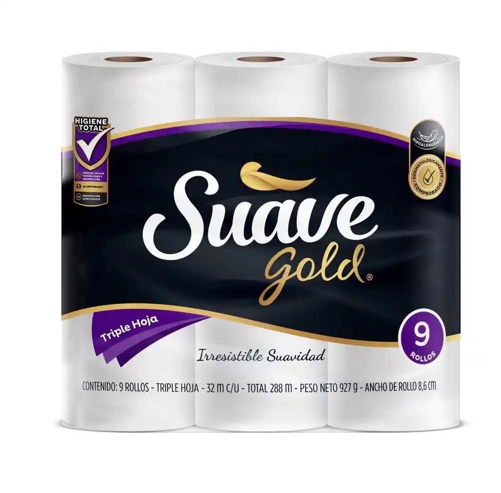 Papel Higiénico Rollo Triple Hoja Suave Gold Soft Care