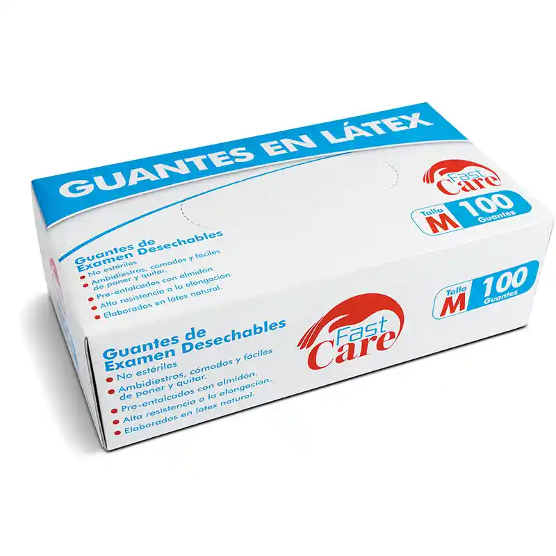Fast Care Guantes de Examen Desechable en Látex Talla M