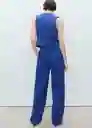 Pantalón Bonnie Azul Talla 38 Mujer Mango