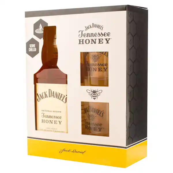  Jack Daniels Kit Whisky Honey + Vasos 