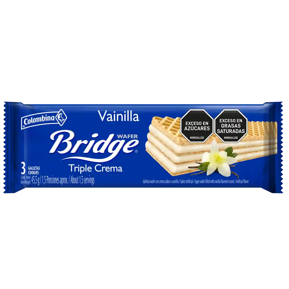 Galletas Bridge Wafer Vainilla Tri.crema