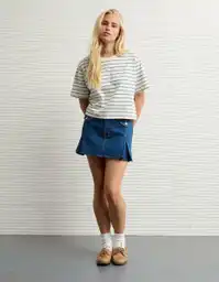 Falda Mujer Azul Talla 10 5190540 American Eagle