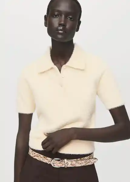 Saco Jersey Pelipol Crudo Talla L Mujer Mango