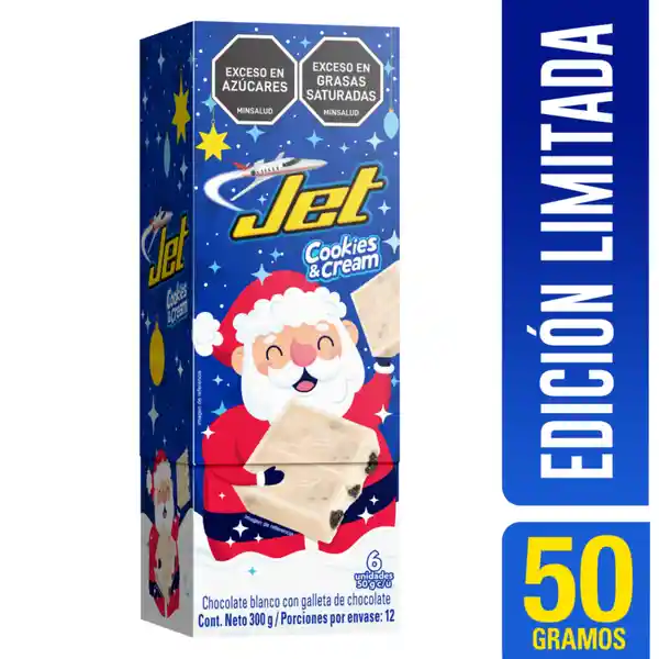 Jet Golosina Cookies & Cream Navidad 50 g x 6 Und