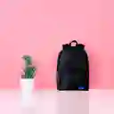 Mochila Básica Con Detalles en Contraste Negro Miniso