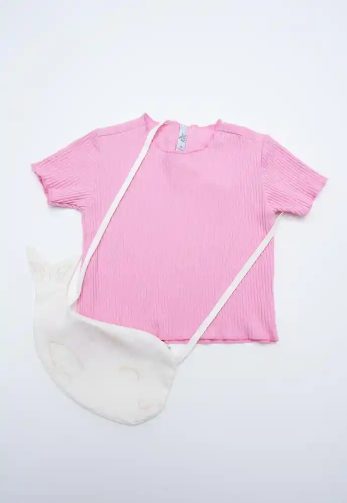 Camiseta Manga Corta 9/12meses-rosado