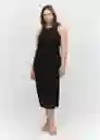 Vestido Sprio5 Negro Talla 24 Mujer Mango