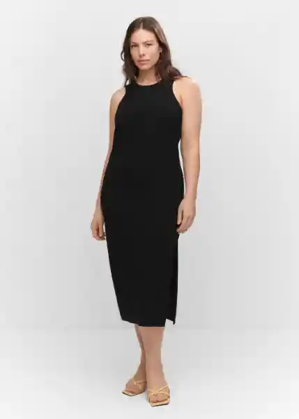 Vestido Sprio5 Negro Talla 24 Mujer Mango