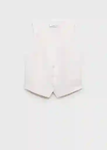 Chaleco Boreli Off White Talla M Mujer Mango