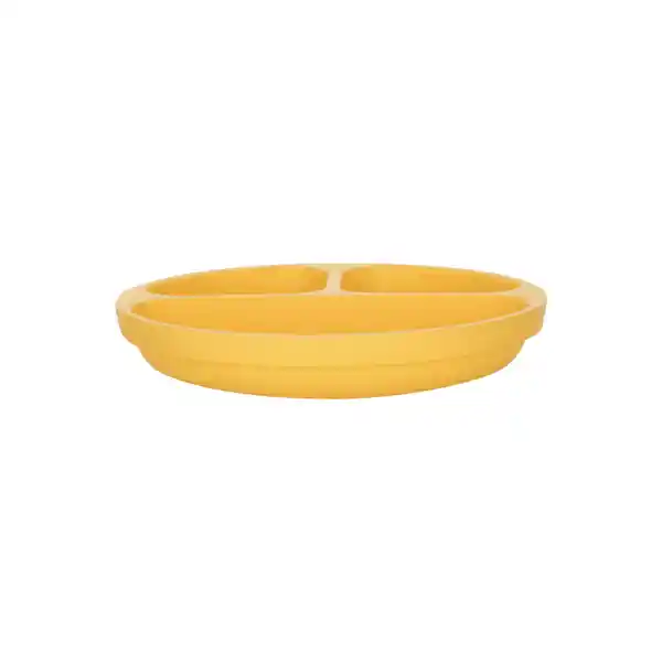 Plato Con Divisiones de Fibra de Bambú Amarillo Casaideas