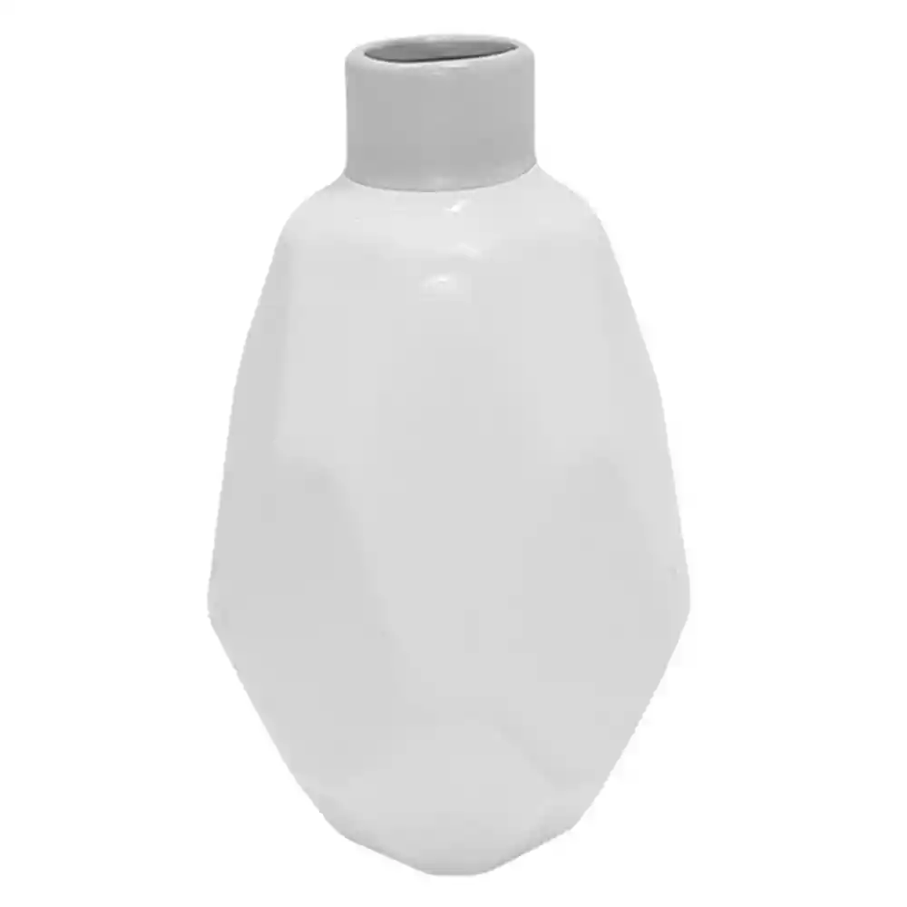 Marres Jarrón Geométrico Grande Blanco 17 X 29 Cm