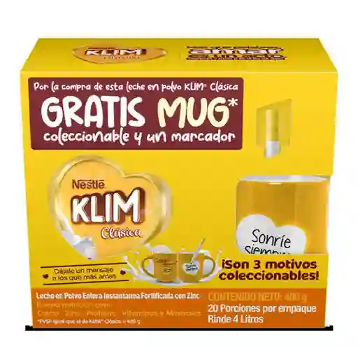 Leche en Polvo Klim Oferta Gratis Mug (480 Gr)