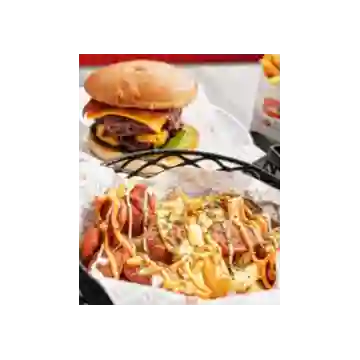 Promo Salchipapa+hamburguesa+gaseosa
