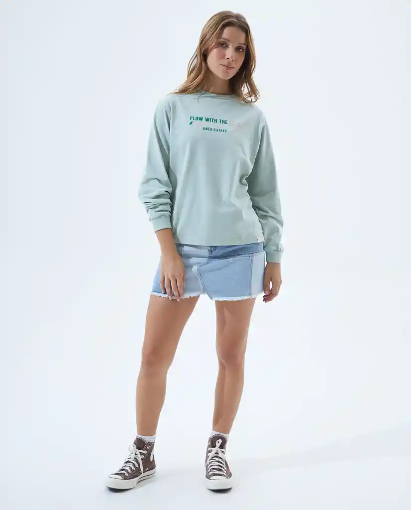Camiseta Manga Larga Para Mujer