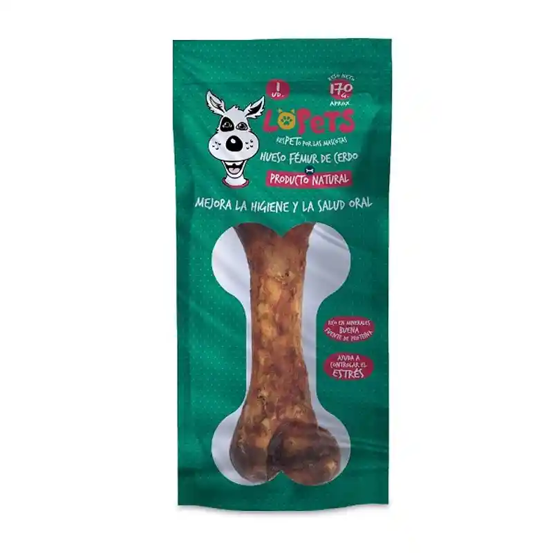 Lopets Snack para Perro Hueso de Cerdo Natural