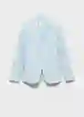 Saco Americana Boreli Celeste Talla 38 Mujer Mango