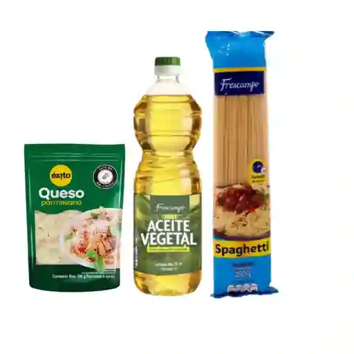 Combo Aceite Vegetal + Queso Parmesano + Pasta Spaghetti