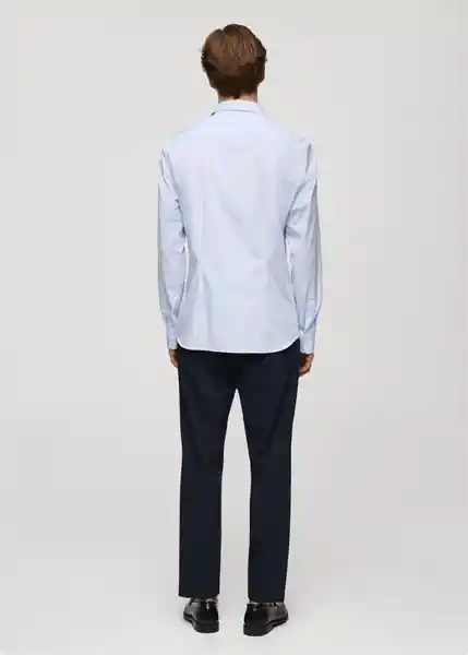 Camisa Vecchia Celeste Talla L Hombre Mango