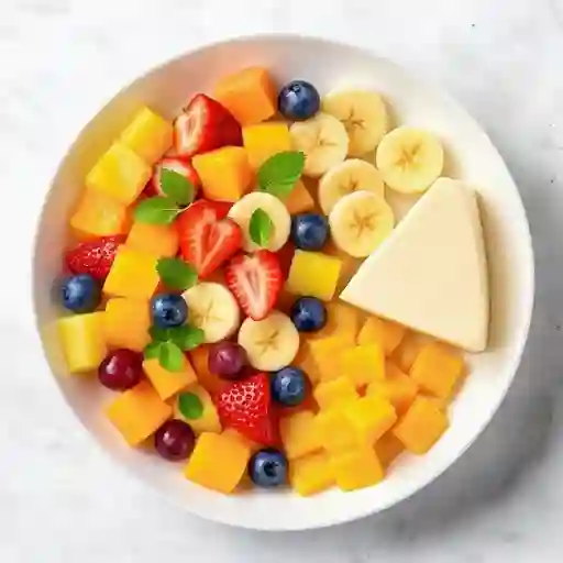 Ensalada frutas con queso